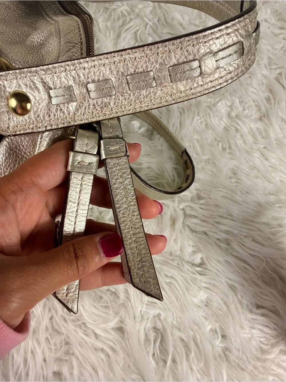 Coach Y2k 2000s Metallic Silver Dome Satchel Handbag